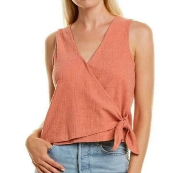 Madewell, Texture & Thread, Sweet Dahlia Wrap-Tie Tank, Size Small - Picture 1 of 7
